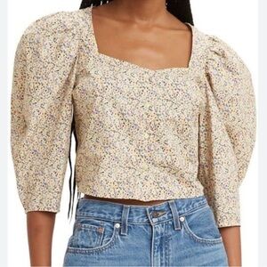 Levi’s Ellora Puff Shoulder Floral Blouse size large